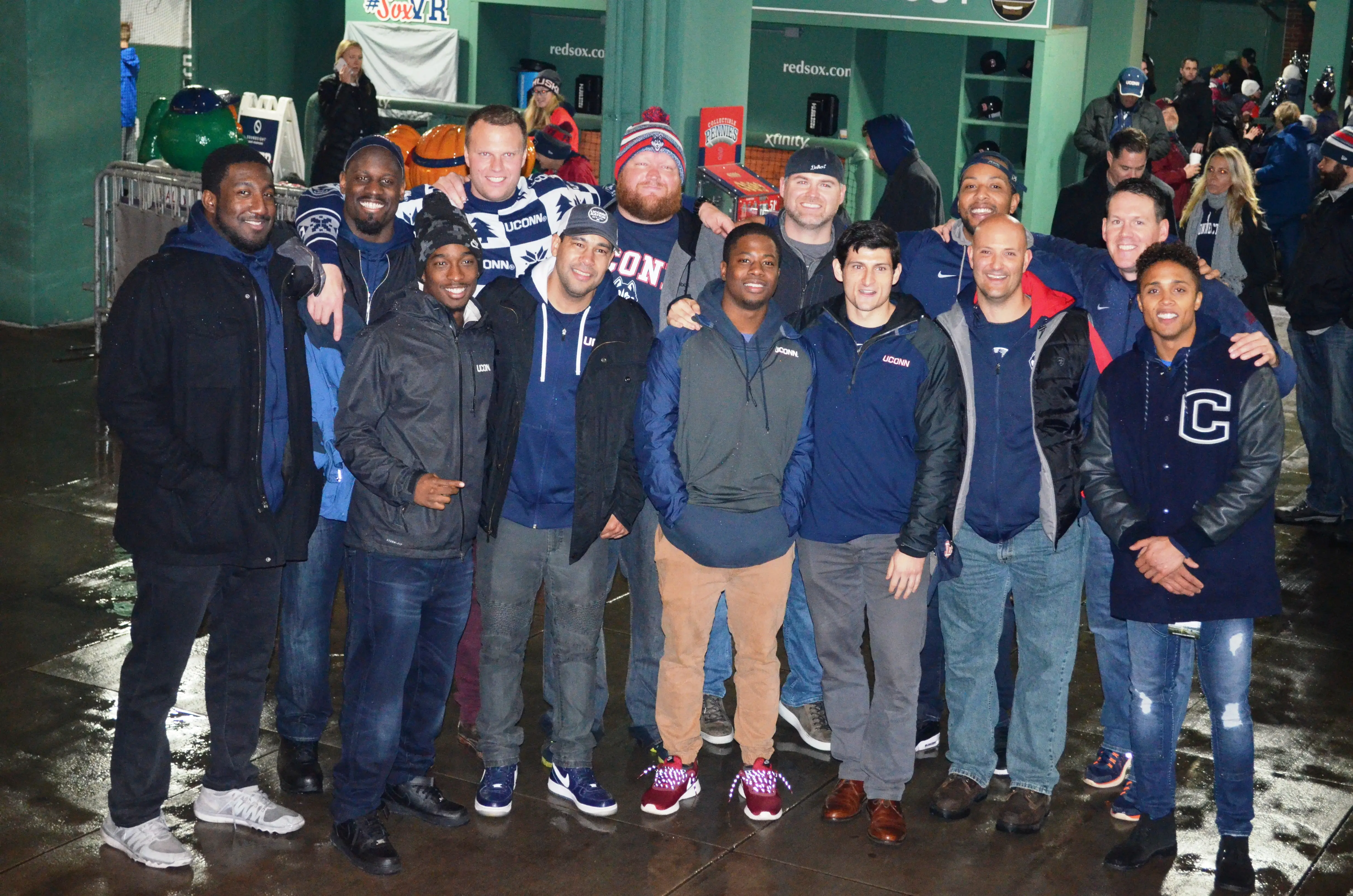 alumni at fenway without coach